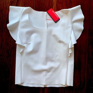 Commando white ruffle shell top
